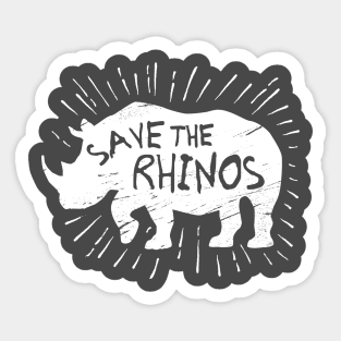 Save The Rhinos - Rhino Conservation Sticker